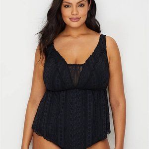 Becca Etc  Color Play Crochet Tankini Top